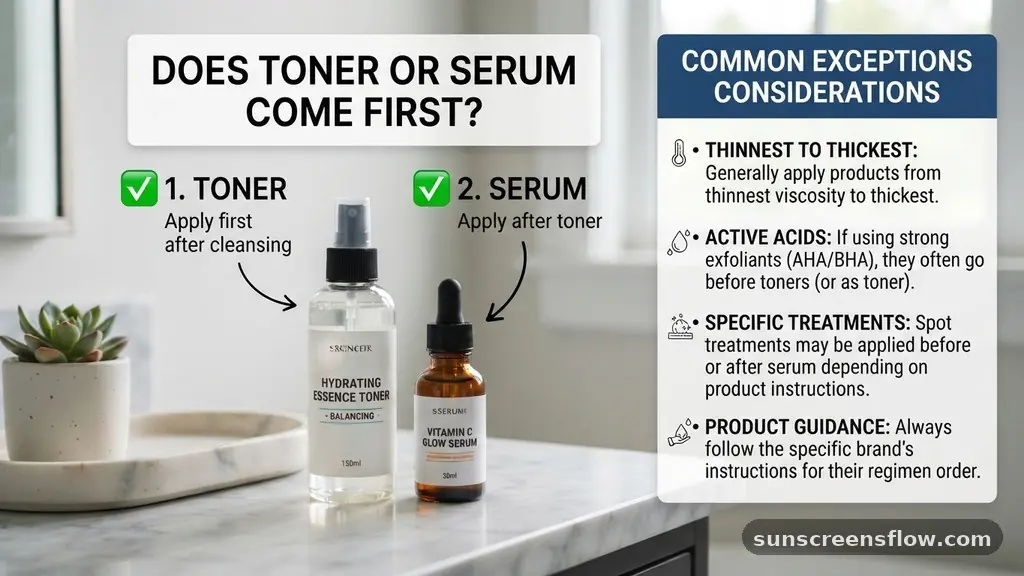 Common Exceptions and Considerations - does toner or serum come first