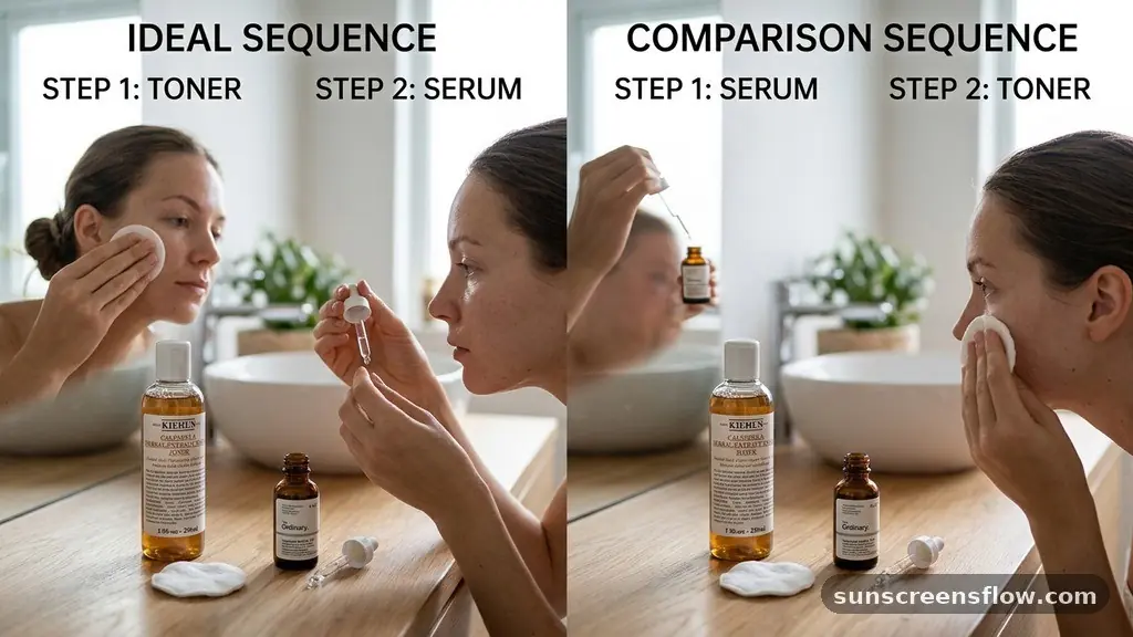 Comparing Application Sequences - what goes first serum or toner