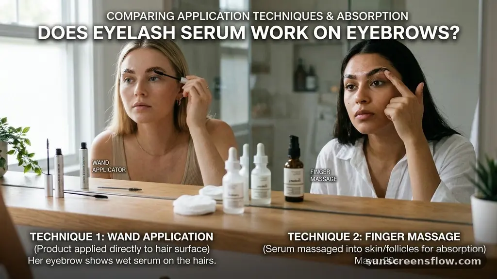 Comparing Application Techniques and Absorption - does eyelash serum work on eyebrows