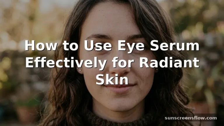 how to use eye serum